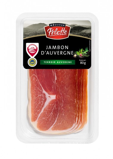 Jambon d'Auvergne IGP tranché