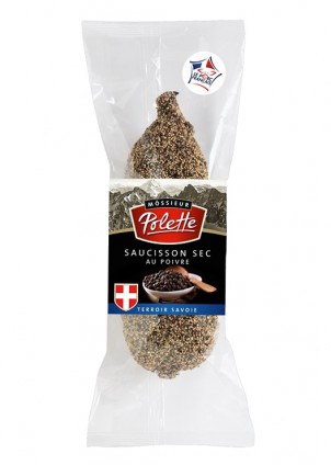 Saucisson sec de Savoie enrobé au poivre