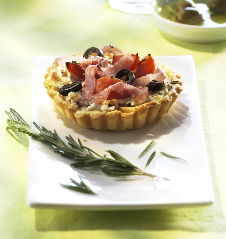 Tartelettes jambon sec & ricotta